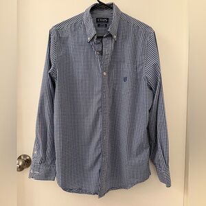 Chaps Navy Checkered Long Sleeve Shirt